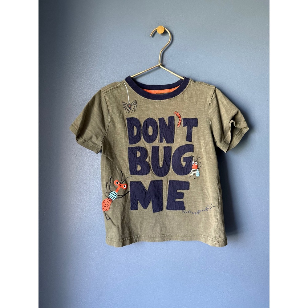 Gymboree Boys Olive Green Dont Bug‎ Me Graphic Applique T-Shirt 5T